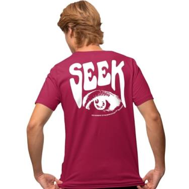 Imagem de Camisa Camiseta Genuine Grit Masculina Estampada Algodão 30.1 Seek - M - Bordo