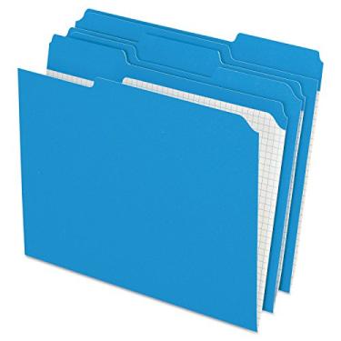 Imagem de Pendaflex Pastas de arquivo coloridas com grade interna, tamanho carta, azul, corte 1/3, 100/BX (R152 1/3 BLU)