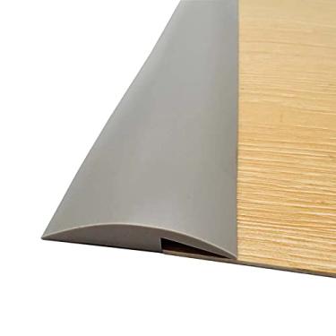 Imagem de Tira de transição de piso autoadesiva para tapete e faixa de acabamento de borda de transição de piso tira de fechamento de borda macia (cinza, 3 m)