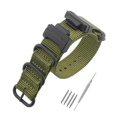 Imagem de HANYTON Pulseiras de substituição estilo nylon balístico militar compatíveis com relógio Casio modelo DW-5600 / GLS-5600 / GW-M-5610 / GM-W-B5000 / GM-5600 / GW-B5600 / DW-D5500 / DW-5305/ DW6900 /