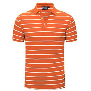 Imagem de Badminton para homens e mulheres, roupa desportiva, casual, camisa pólo, casal de gama alta, camisa de verão com lapela às riscas, t-shirt, laranja, M