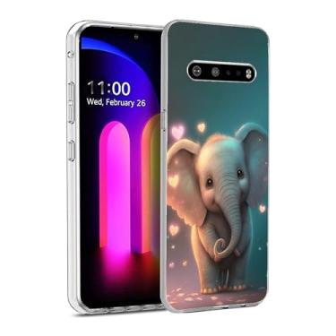 Imagem de NINGPIYAYA Capa compatível com LG V60 ThinQ - Capa protetora de TPU (poliuretano termoplástico) macio e à prova de choque