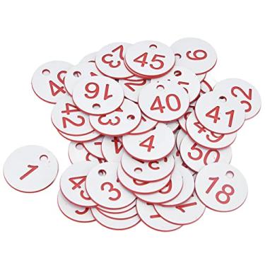 Imagem de Etiqueta Redonda Da Colmeia De 50 Pces, Etiqueta Numerada Da Caixa Da Apicultura, Etiqueta Da Colmeia Com Furo Para Fontes Da Apicultura Do Gado(1-50-branco)