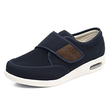 Imagem de Chinelos para diabéticos de verão primavera, sapatos masculinos e femininos para caminhar com os pés inchados, sapatos de edema ajustáveis (Color : Blue, Size : 51 EU)