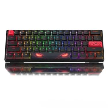 Imagem de Teclado mecânico Womier 60%, teclado gamer com fio RGB WK61, teclado cremoso de troca rápida com teclas PBT, interruptor vermelho linear para Windows/MAC (preto)