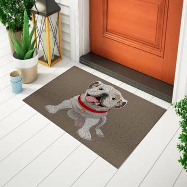 Imagem de Tapete Capacho Para Porta Divertido Estampado Pet - Bulldog Claro Ca398