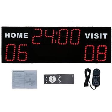 Imagem de Placar eletrônico ao ar livre display led esportes temporizador de contagem regressiva multifuncional placar de futebol digital, relógio de pontuação profissional montado na parede goleiro p