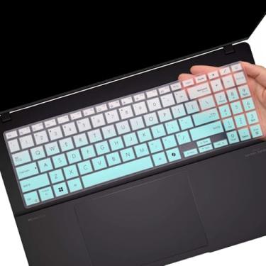 Imagem de MUBUY-GOL Protetor de Teclado para Laptop ASUS Vivobook 15 M5506 S5506 S5507 S5507QA e ASUS VivoBook 16 M5606 S5606 - OmbreMint
