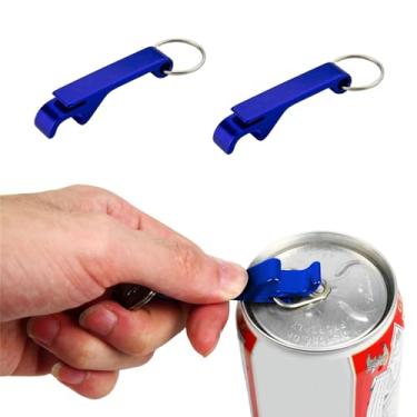 Imagem de FUYTERY 2 PCS Chaveiro Abridor de Garrafas de Metal Abridor de Latas de Cerveja e Bebidas Chaveiro Abridor de Garrafas de Alumínio, Pequeno Abridor de Garrafas Prático e Plano (Azul)