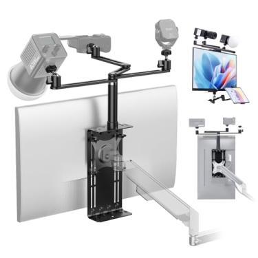 Imagem de ULANZI VS01 Suporte de montagem de câmera aérea para monitor VESA, equipamento universal de 1/10.2 cm com braços flexíveis, suporte ajustável de cabeça esférica de 360° para gravação de vídeo