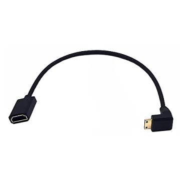 Imagem de Cabo MysRuida Mini HDMI 2.1 para HDMI 2.1 de 1 m 8 K, ângulo descendente de 90 graus, mini HDMI macho 8K para cabo extensor adaptador fêmea HDMI 8K 8K, cabo extensor adaptador de extensão OD 4 mm Slim
