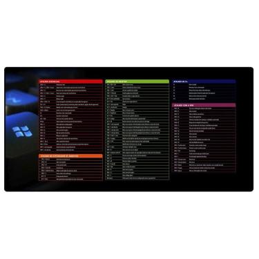 Imagem de Mouse Pad Speed Atalhos Do Windows Extra Grande 700X350X3Mm