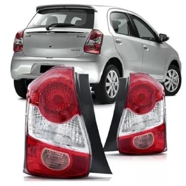 Imagem de Par Lanterna Etios Hatch 2013 2014 2015 2016 2017 2018 2019 2020 Ré Rosa