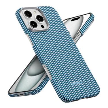 Imagem de pitaka Capa para iPhone 16 Pro de 6,3 polegadas compatível com MagSafe, capa fina e leve para iPhone 16 Pro com sensação sem capa, tecido de fibra de aramida 1500D [ultrafina-oceano]