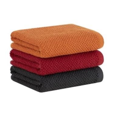 Imagem de Buddemeyer, Kit 3 Pano de Copa Buddemeyer Atoalhado Gourmet coral/vermelho/chumbo