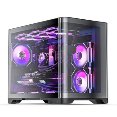 Imagem de AsiaHorse Pegasus Micro ATX PC Case Dual Chamber 270° Full View Vidro Temperado Espaço Enorme MATX Gaming PC Case - Radiador de 360 mm, Compatível com RTX 40, Alto Fluxo de Ar Full-Tower MATX Capas