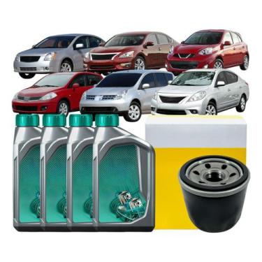 Imagem de Kit Troca Óleo 05lt 5w30 + Filtro March Versa Livina Sentra - SELENIA