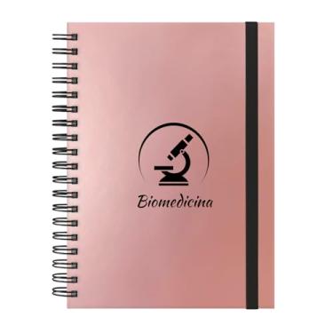 Imagem de Caderno Colegial Plus 10 Matérias Profissões Biomedicina (Rosê Gold)