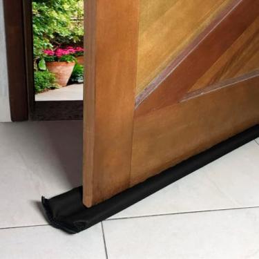 Imagem de Protetor De Porta Veda Rolinho Kit 80 90 100cm Contra Poeira Insetos Ajustável Vedação Resistente (Preto, 80cm)