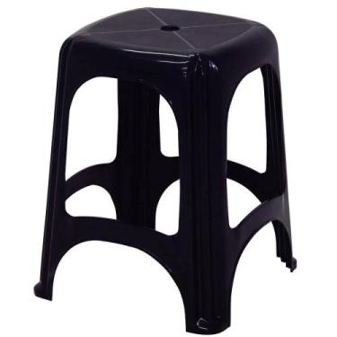 Imagem de Banqueta Tramontina Niterói ECO em Polipropileno Preto 45cm 92411009