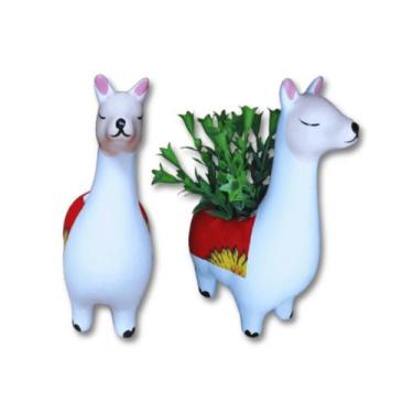 Imagem de Cachepot lhama decorado vaso para plantas suculenta e cacto - Loja Min