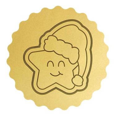 Imagem de Cortador Biscoito Estrelinha Cute Sorrindo com Gorro - DOCE IMPRESSO, 