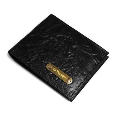 Imagem de Carteira Masculina De Couro Slim Para Cartões Cnh Cédulas - Le Voyage