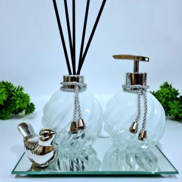 Imagem de Kit Lavabo, Saboneteira, Difusor E Acessórios( Espiral ) - R&A, Espira