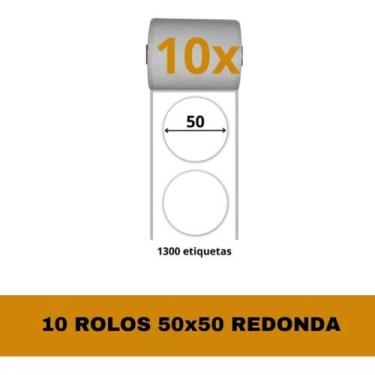 Imagem de Etiqueta Redonda Adesiva 50x50 Para E210 E Pt260 - 10 Rolos - TITANNET