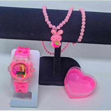 Imagem de Kit Relógio de Pulso Infantil Digital Pisca Luz Toca Musica Colorido D