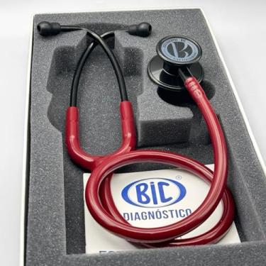 Imagem de Estetoscópio Bic Eternity Vinho Black (Bordô) ES1508 - Excelente Ausculta - Garantia de 5 anos