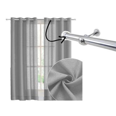 Imagem de Cortina Sala 3 Com Varão Incluso 2 Metros Tecido Rústico Prime - Casa 