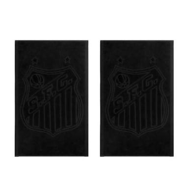 Imagem de Kit 2 Toalhas de Rosto e Mão Aveludada 100% Algodão Time Santos Preto 