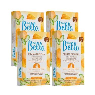 Imagem de Kit 64 Folhas Prontas Depilação Corporal Pernas Braços Depil Bella Mel