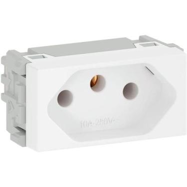 Imagem de  refinatto módulo tomada 2 polos + terra branco 10a  - weg