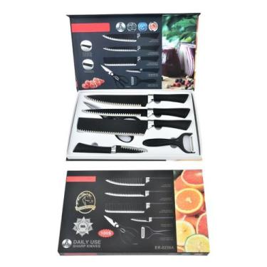 Imagem de Jogo Conjunto Kit Facas Cozinha Churrasco cutelo - Remameli