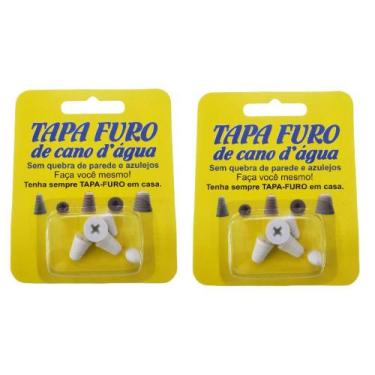 Imagem de 2 Cartelas De Tapa Buraco Reparo Em Cano D' Agua Pvc Furado com 10 uni