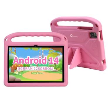 Imagem de CWOWDEFU Tablet infantil, tablet Android 14 de 10 polegadas para crianças com capa protetora, o Kids Pad tem 8 GB de RAM, 128 GB de ROM (até 1 TB utilizável), WiFi 6, Bluetooth 5.0, 6000 mAh