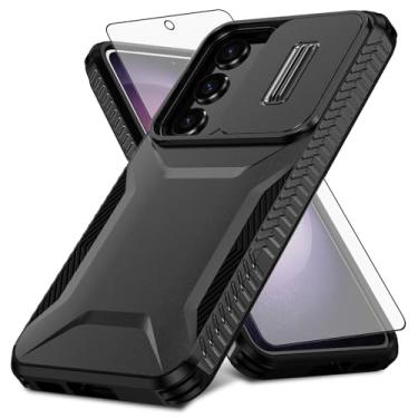 Imagem de Asuwish Capa de celular para Samsung Galaxy S24 FE 5G com protetor de tela de vidro temperado e capa de câmera deslizante fina, resistente, híbrida, à prova de choque, acessórios para celular S 24 EF