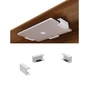 Imagem de NOTMBESTM Suporte para laptop sob a mesa, suporte de gaveta para MacBook para teclado e dispositivos pequenos, também serve para caixa de cabo, suporte de parede, bandeja organizadora como roteadores,