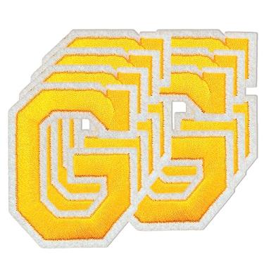 Imagem de Oli and Alex Ferro amarelo em letras 6 cm - 7 peças de adesivos amarelos G letras para roupas - super cola - sem necessidade de costura - bordado time de futebol escola universidade - amarelo, G