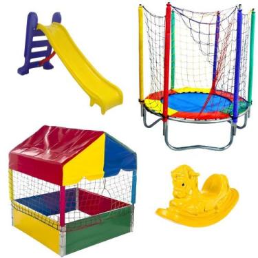 Imagem de Kit Completo de Diversão: Cama Elástica 1,40m + Piscina de Bolinhas 1,