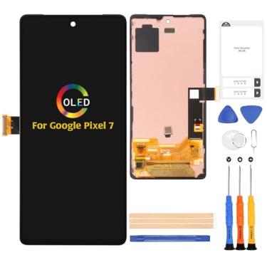 Imagem de A-MIND Tela OLED de substituição para Google Pixel 7 de 6,3 polegadas com moldura (transferência de cabo de impressão digital necessária) Montagem de tela com kit de ferramentas de reparo de