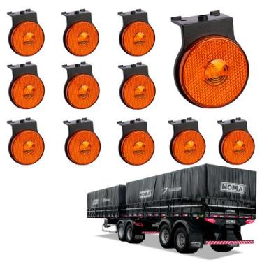 Imagem de 12 Lanterna Lateral Noma LED Âmbar 65mm Suporte - Conector - DW Compon