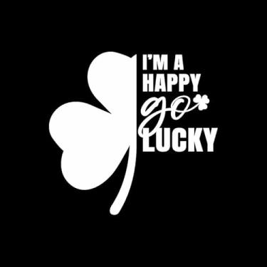 Imagem de Adesivo de vinil Happy Go Lucky Clover NOK |Carros Caminhões Vans Paredes Laptop| Branco |14.0 x 14.0 cm|NOK2224