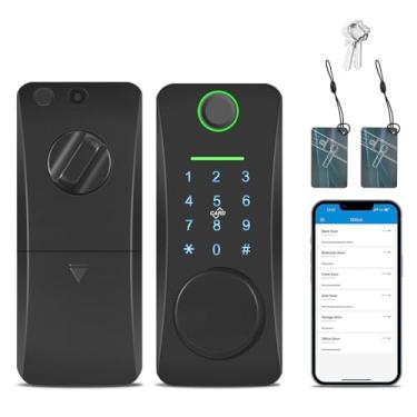 Imagem de Fechadura inteligente/5 em 1 fechadura de porta de entrada sem chave/fechadura inteligente da porta da frente/fechadura digital eletrônica com conjunto de teclado sensível ao toque/fechadura