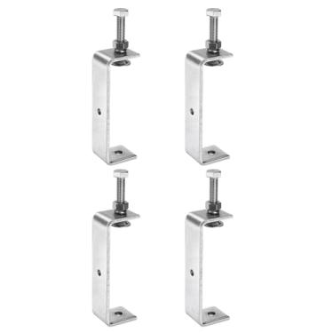 Imagem de HARFINGTON 4 braçadeiras C de aço inoxidável 304 com abertura de mandíbula de 5,12" (130 mm) Braçadeiras de madeira de metal braçadeira de viga em U para carpintaria, soldagem, edifícios, montagem