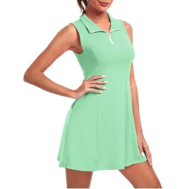 Imagem de FKEEP Vestido feminino de tênis de golfe com shorts e bolsos, 13 Verde claro, GG