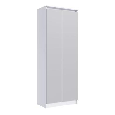 Imagem de Armário Alto Multiuso Home Office 2 Portas Branco e Cinza M.Com