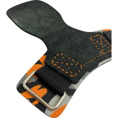 Imagem de Hand Grip Couro Laranja Academia Barra Mão Protetor - Pro Trainer, G